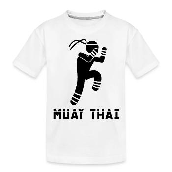 Muay Thai - Kinder Premium Bio T-Shirt - Weiß - Vorne