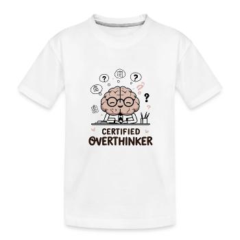 Penseur excessif certifié – Cerveau mignon - T-shirt bio Premium Enfant - blanc - Devant