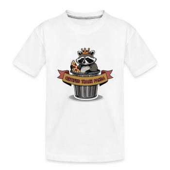 Certified Trash Panda – Raccoon with Crown - Kids' Premium Organic T-Shirt - white - Front