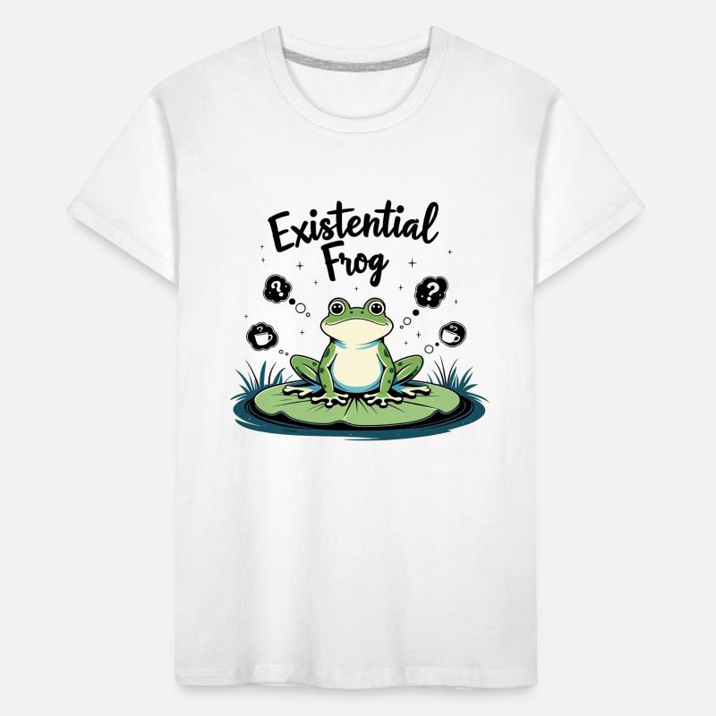 Existential Frog – Funny Brooding Motif Kids' Premium Organic T-Shirt