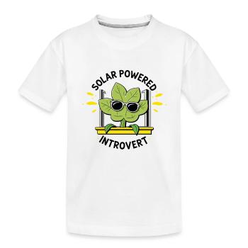 Introverti à énergie solaire – Blague sur les plantes - T-shirt bio Premium Enfant - blanc - Devant