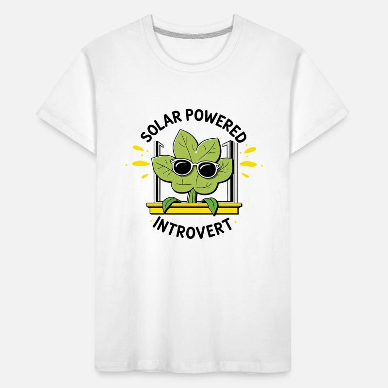 Solar Powered Introvert – Plant Joke Kids' Premium Organic T-Shirt