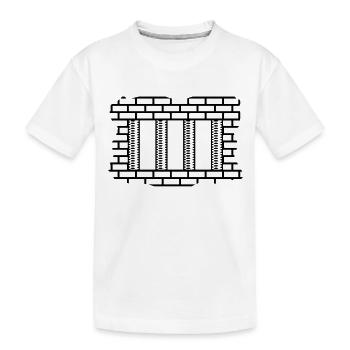 Vergittertes Fenster / barred window (1c) - Kinder Premium Bio T-Shirt - Weiß - Vorne