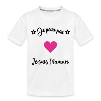 ICH KANN NICHT, ICH BIN EINE MUTTER - Kinder Premium Bio T-Shirt - Weiß - Vorne