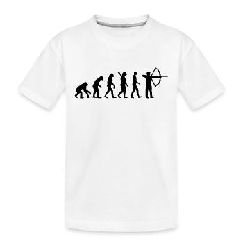 Evolution Bogenschießen - Kinder Premium Bio T-Shirt - Weiß - Vorne