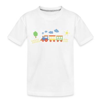 Zug Mit Waggons - Kinder Premium Bio T-Shirt - Weiß - Vorne