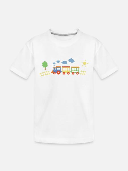 Train With Wagons - Kids' Premium Organic T-Shirt - white