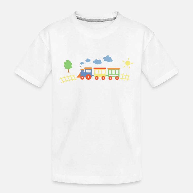 Train avec des wagons - T-shirt bio Premium Enfant - blanc