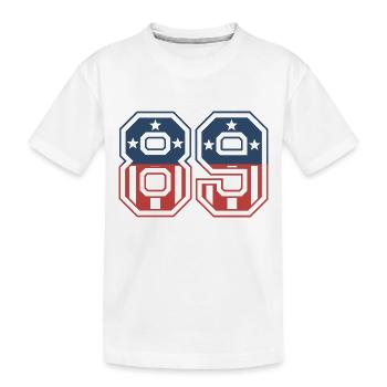 Nummer 89 USA - Kinder Premium Bio T-Shirt - Weiß - Vorne