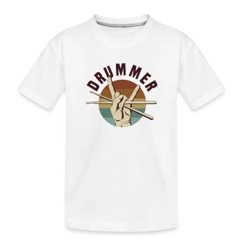 Schlagzeuger Trommeln Schlagzeuger Musiker - Kinder Premium Bio T-Shirt - Weiß - Vorne