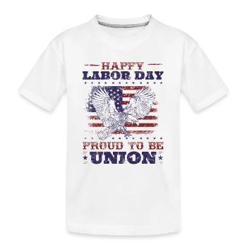 Bonne fête du Travail - Fier d’être Union for Patriot - T-shirt bio Premium Enfant - blanc - Devant