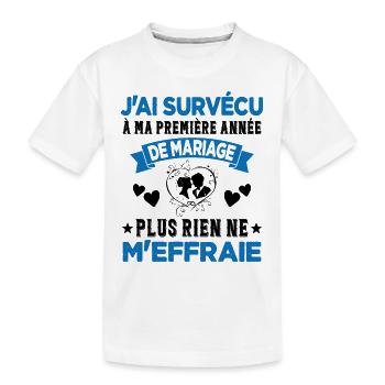 Ma Première Année De Mariage Humour Cadeau - T-shirt bio Premium Enfant - blanc - Devant