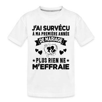 Ma Première Année De Mariage Humour Cadeau - T-shirt bio Premium Enfant - blanc - Devant