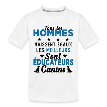 Homme Educateur Canin Chien Chiot Cadeau - T-shirt bio Premium Enfant - blanc - Devant
