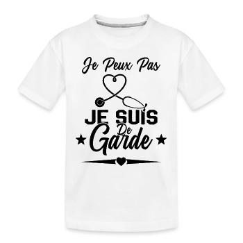 Je Peux Pas Je Suis De Garde Drôle Infirmier - T-shirt bio Premium Enfant - blanc - Devant