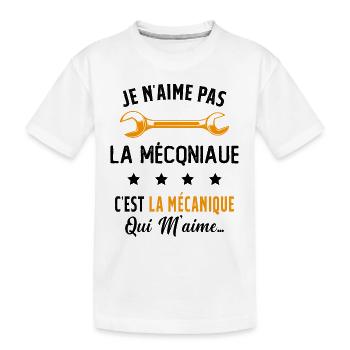 C'est la Mécanique Qui M'aime Cadeau Humour - T-shirt bio Premium Enfant - blanc - Devant