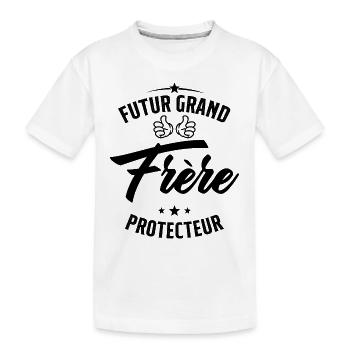 Futur Grand frère Protecteur Cadeau Humour - T-shirt bio Premium Enfant - blanc - Devant