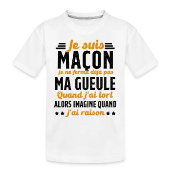 Maçon humour je ne ferme pas ma gueule maçonnerie - T-shirt bio Premium Enfant - blanc - Devant