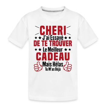 Chéri Saint Valentin Amour Couple Humour - T-shirt bio Premium Enfant - blanc - Devant