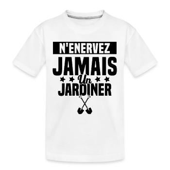 N'enervez Jamais Un Jardinier Jardin - T-shirt bio Premium Enfant - blanc - Devant