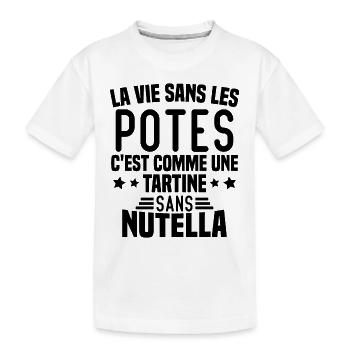 Tartine sans chocolat Humour Cadeau - T-shirt bio Premium Enfant - blanc - Devant