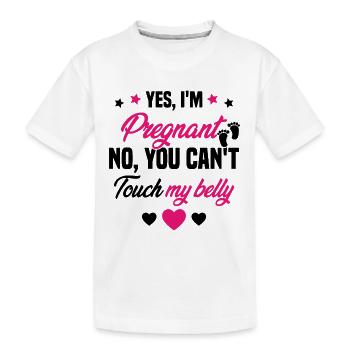 Je suis enceinte touchez pas mon ventre - T-shirt bio Premium Enfant - blanc - Devant