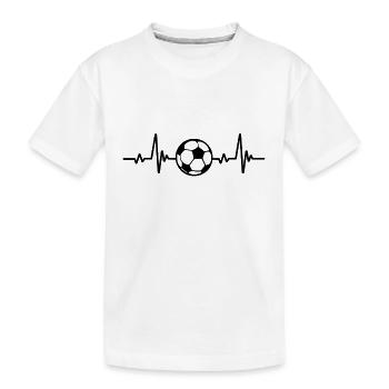 Fußball Herzschlag Heartbeat Geschenk - Kinder Premium Bio T-Shirt - Weiß - Vorne