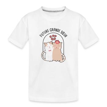 Future Grande Sœur Naissance Nouveau-né Grossesse - T-shirt bio Premium Enfant - blanc - Devant