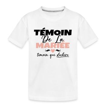 Témoin de la Mariée Témoin qui Déchire - T-shirt bio Premium Enfant - blanc - Devant