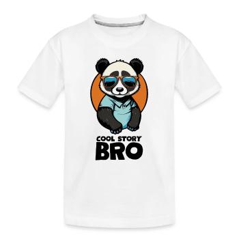 Cool panda "Cool Story Bro" with sunglasses - Kids' Premium Organic T-Shirt - white - Front