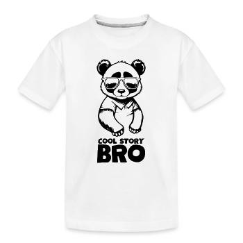 Cool panda "Cool Story Bro" with sunglasses - Kids' Premium Organic T-Shirt - white - Front
