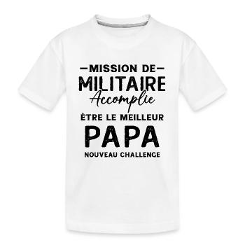 Militaire Futur Papa Cadeau Drôle Fête Des Pères - T-shirt bio Premium Enfant - blanc - Devant