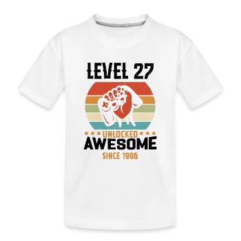 Level 27 Komplettes Geburtstagsgeschenk von 1996 - Kinder Premium Bio T-Shirt - Weiß - Vorne