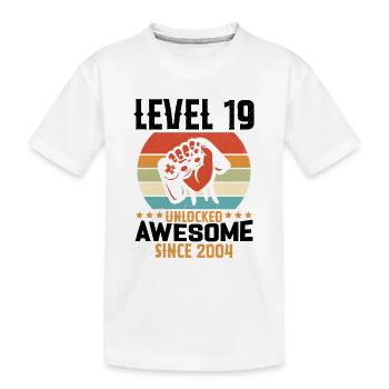 Level 19 Komplettes Geburtstagsgeschenk für 2004 - Kinder Premium Bio T-Shirt - Weiß - Vorne
