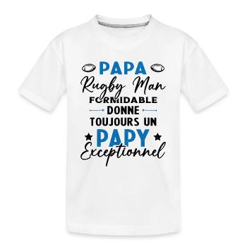 Papa Rugbyman Formidable Papy Exceptionnel Cadeau - T-shirt bio Premium Enfant - blanc - Devant