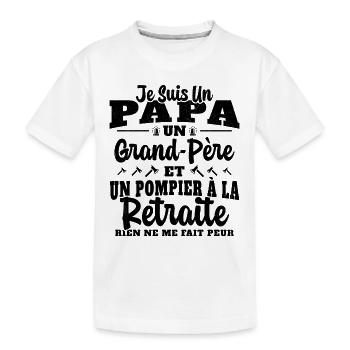 Cadeau de retraite drôle pour grand père pompier - T-shirt bio Premium Enfant - blanc - Devant