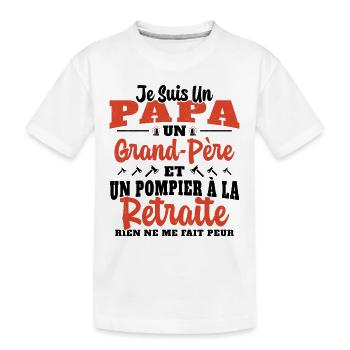 Cadeau de retraite drôle pour grand père pompier - T-shirt bio Premium Enfant - blanc - Devant