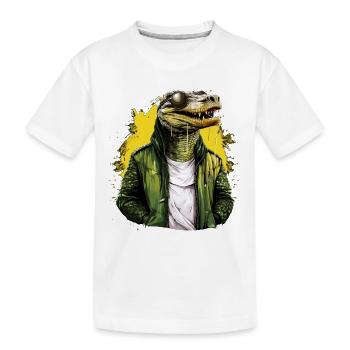 Crocodile de rue | Amoureux des crocodiles - T-shirt bio Premium Enfant - blanc - Devant