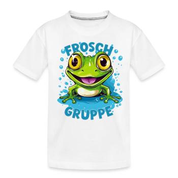 Cartoon Froschgruppe Kindergarten Gruppentier - Kinder Premium Bio T-Shirt - Weiß - Vorne
