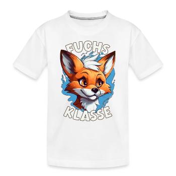 Cartoon Fuchsklasse Grundschule Klassentier - Kinder Premium Bio T-Shirt - Weiß - Vorne
