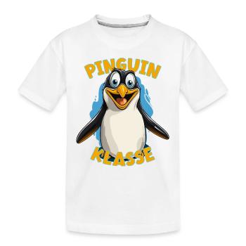 Cartoon Pinguinklasse Grundschule Klassentier - Kinder Premium Bio T-Shirt - Weiß - Vorne