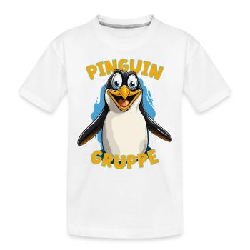 Cartoon Pinguingruppe Kindergarten Gruppentier - Kinder Premium Bio T-Shirt - Weiß - Vorne