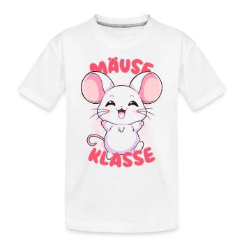 Süßes Mäuseklasse Grundschule Klassentier - Kinder Premium Bio T-Shirt - Weiß - Vorne