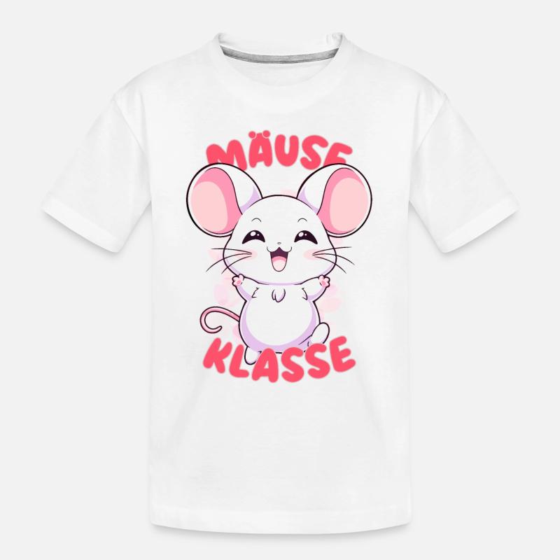 Süßes Mäuseklasse Grundschule Klassentier - Kinder Premium Bio T-Shirt - Weiß