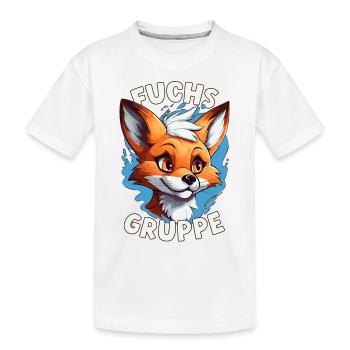 Cartoon Fuchsgruppe Kindergarten Gruppentier - Kinder Premium Bio T-Shirt - Weiß - Vorne