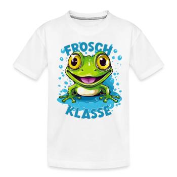 Cartoon Froschklasse Grundschule Klassentier - Kinder Premium Bio T-Shirt - Weiß - Vorne