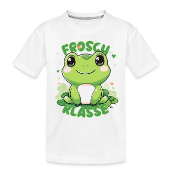 Süßes Froschklasse Grundschule Klassentier - Kinder Premium Bio T-Shirt - Weiß - Vorne
