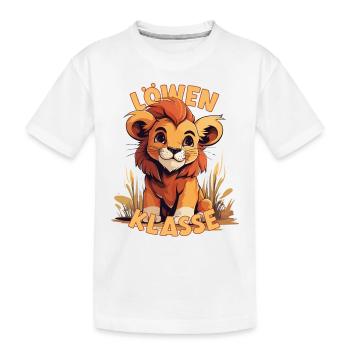 Cartoon Löwenklasse Grundschule Klassentier - Kinder Premium Bio T-Shirt - Weiß - Vorne