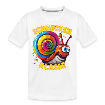 Cartoon Schneckenklasse Grundschule Klassentier - Kinder Premium Bio T-Shirt - Weiß - Vorne
