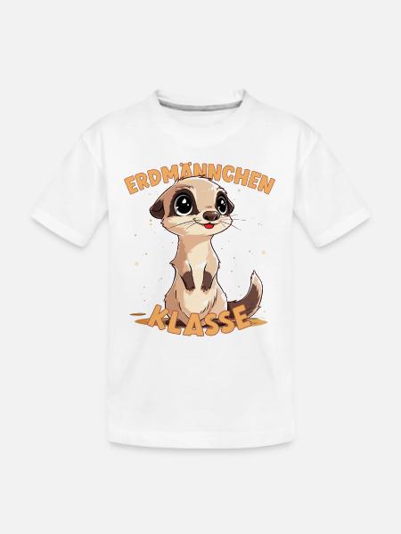Cartoon Erdmännchenklasse Grundschule Klassentier - Kinder Premium Bio T-Shirt - Weiß